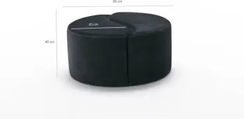 Puf Atelier del Sofa, Alis, ngjyrë antracit dhe rozë