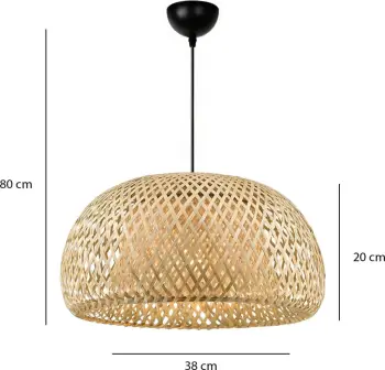 Llambë tavani Opviq, bambu, AYD-3565, bezhë dhe e zezë