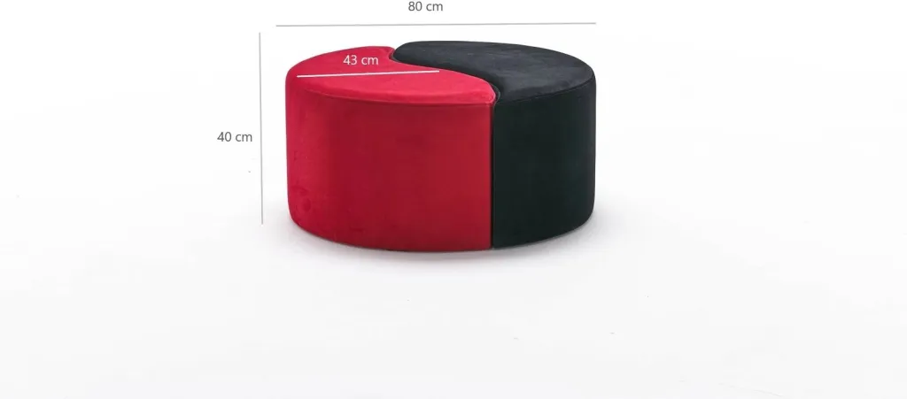 Puf Alis Atelier del Sofa, e kuqe dhe e zezë - 1