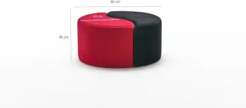 Puf Alis Atelier del Sofa, e kuqe dhe e zezë