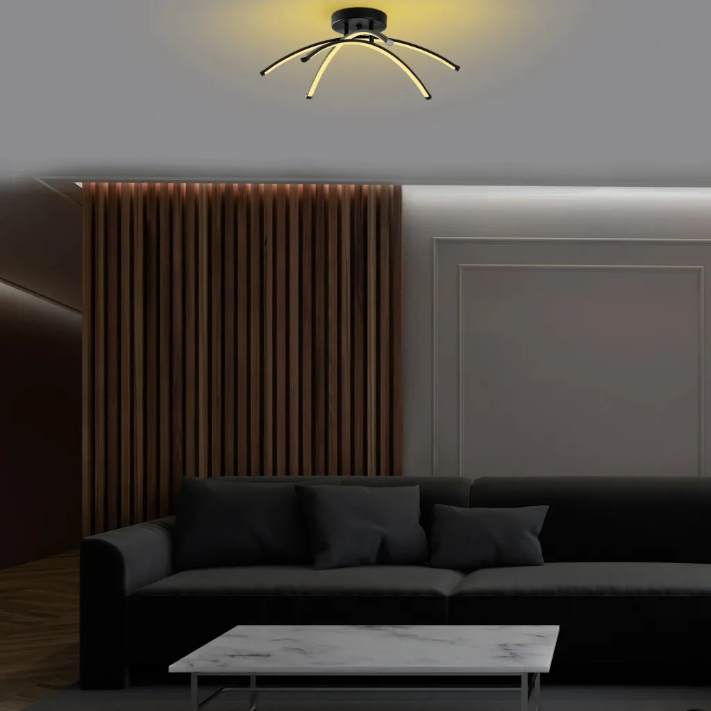 Llambë tavani Opviq Ledbanana, e zezë, 57x20x57cm - 3
