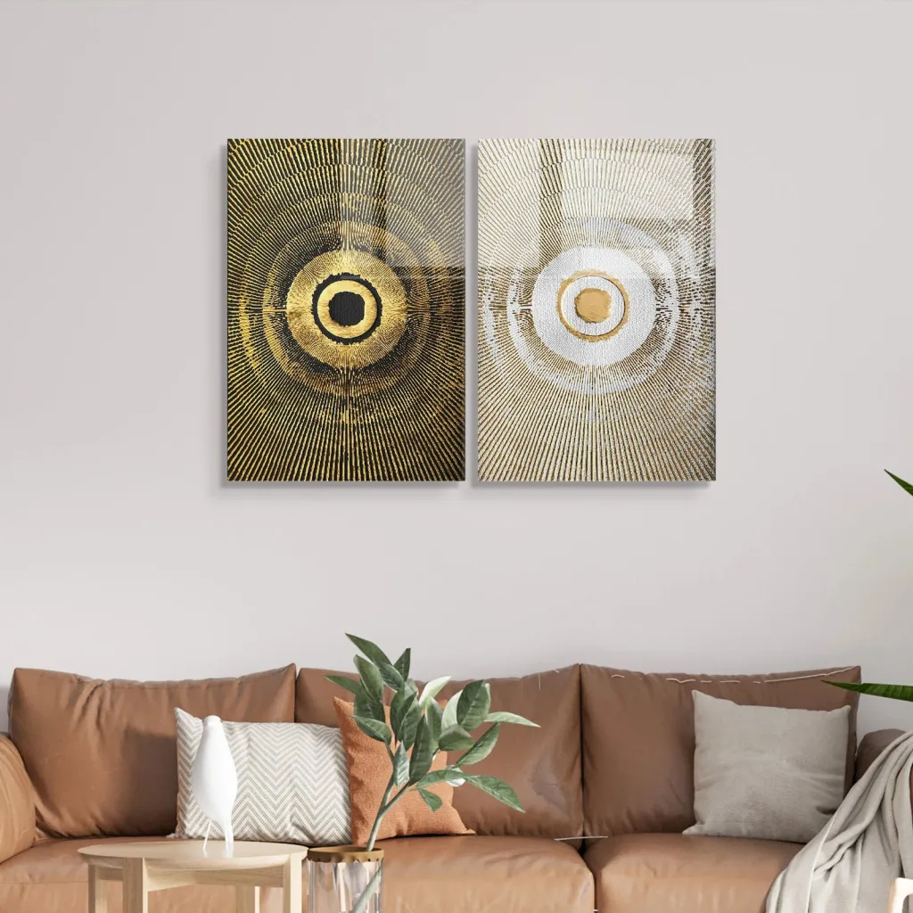 Pikturë dekorative xhami e temperuar (2 copë), Wallity, 70x100cm - 2