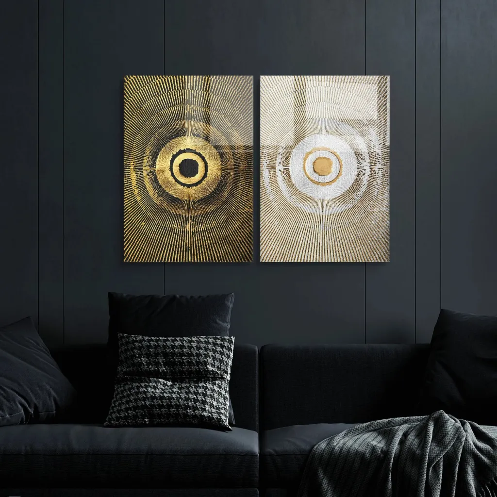 Pikturë dekorative xhami e temperuar (2 copë), Wallity, 70x100cm - 3