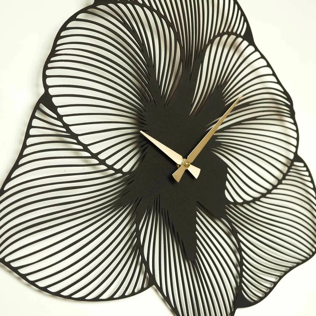 Orë muri dekorative prej metali, Wallity Azalea, e zezë, 70x70cm - 6