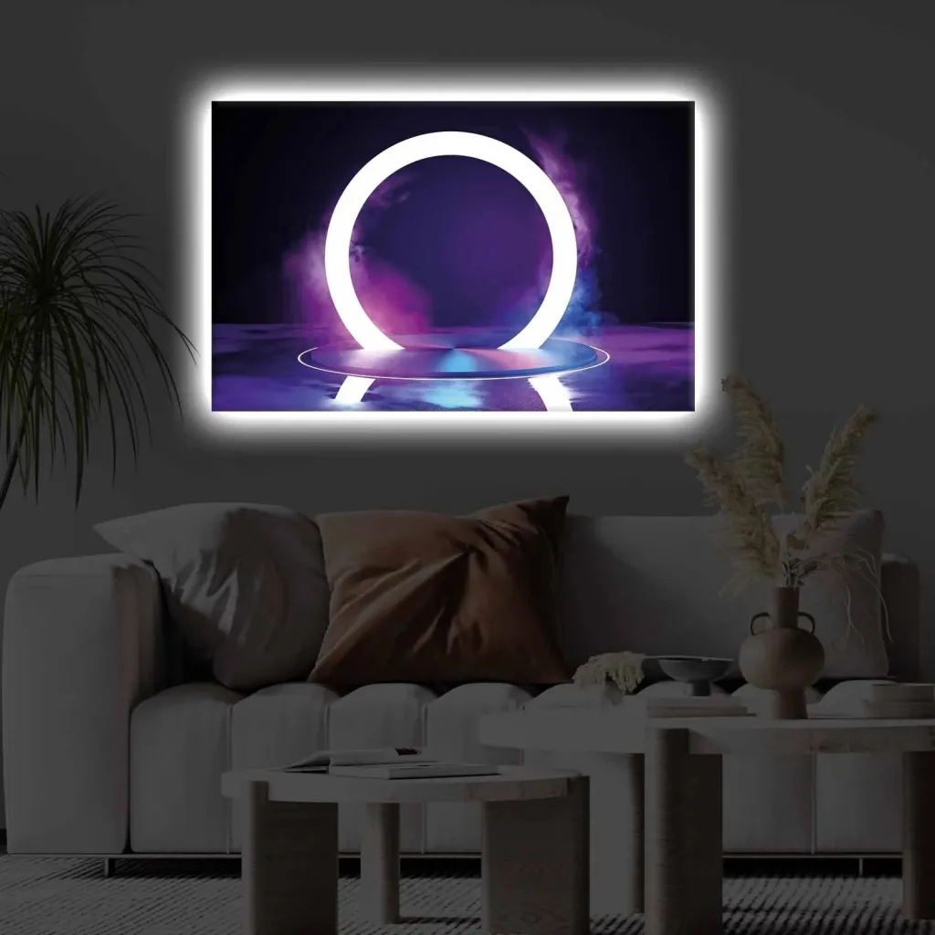 Pikturë dekorative me LED, shumëngjyrëshe, 45x70cm, Wallity 4570KTLGDACT-004 - 2