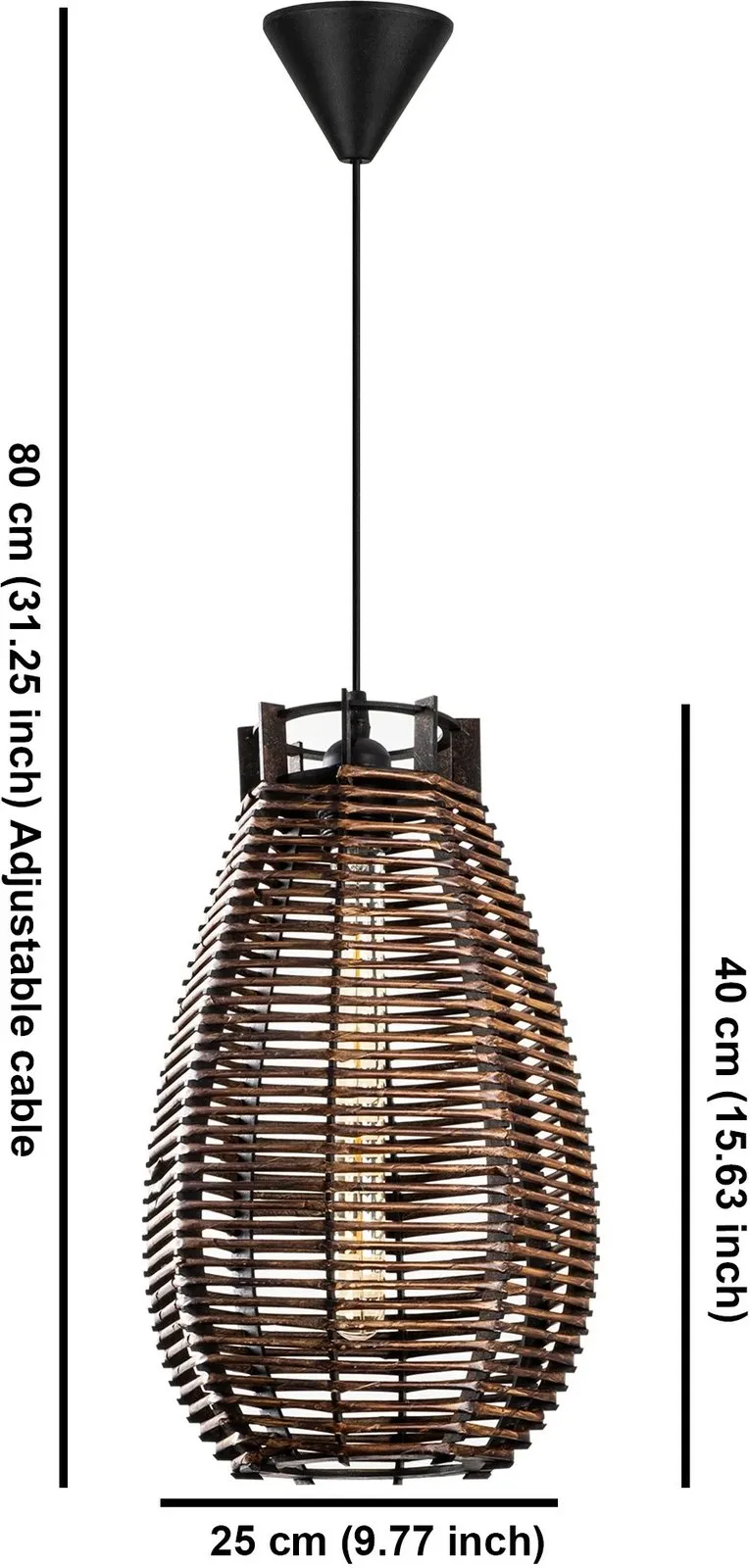 Llambë tavani Opviq, Torch, ngjyrë antike - 1