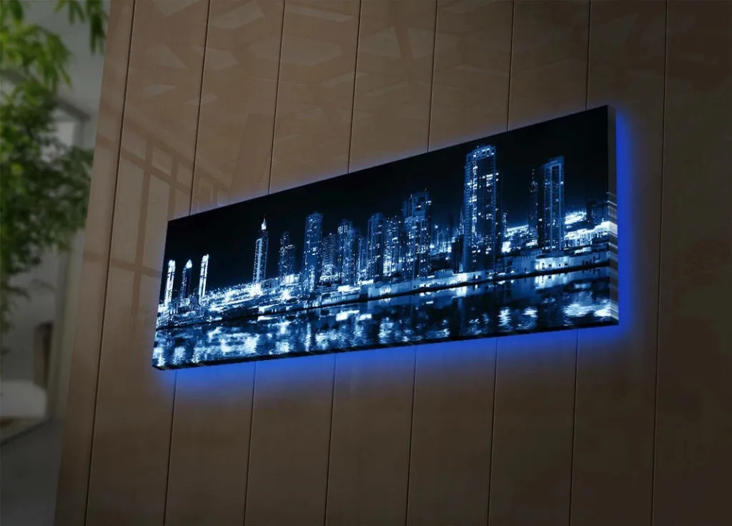 Pikturë dekorative me LED, shumëngjyrëshe, 30x90cm, 3090DACT-6 - 4