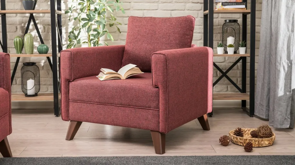 Fotel një vendësh Atelier del Sofa, Bella, ngjyrë e kuqe e errët - 2