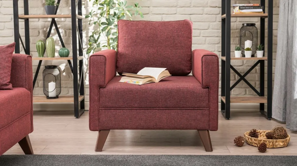 Fotel një vendësh Atelier del Sofa, Bella, ngjyrë e kuqe e errët - 3