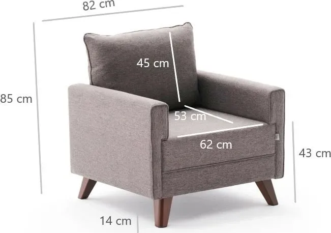 Fotel një vendësh, ngjyrë kafe, Bella Armchair - 1