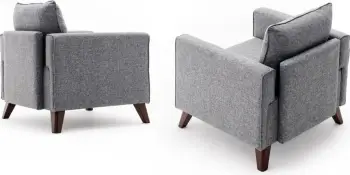 Fotel njëvendëshe Atelier del Sofa, Bella, ngjyrë gri