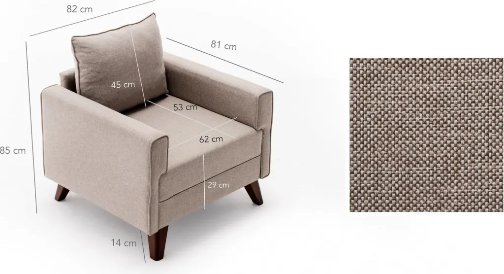 Fotel një vendësh Atelier del Sofa, Bella, krem - 1