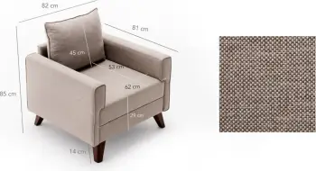 Fotel një vendësh Atelier del Sofa, Bella, krem