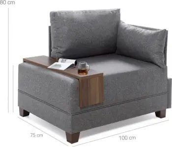 Karrige Fly një vendëshe, ngjyrë gri, Atelier del Sofa, krah i djathtë