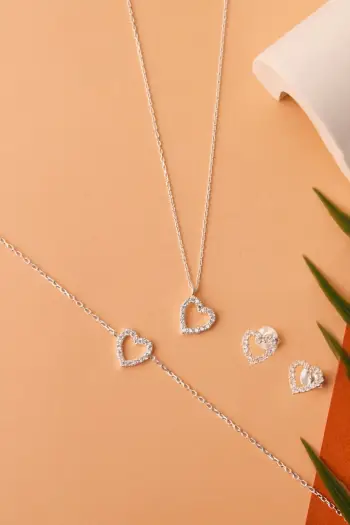 Set varëse, byzylyk e vathë argjendi Elika Silver, ELKSET80075, ngjyrë argjendi
