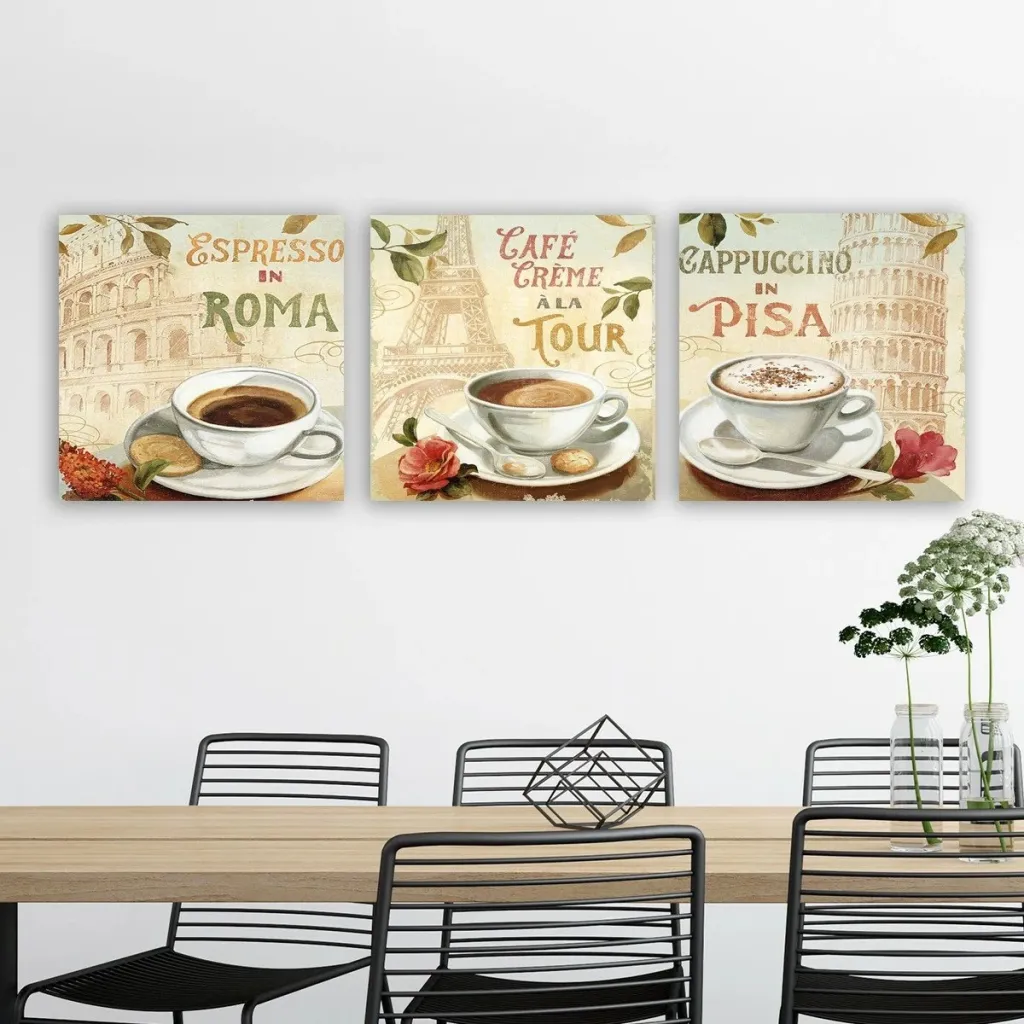 Set pikturash dekorative në kanavacë, 3 copë, Wallity, drprc9017 - 2