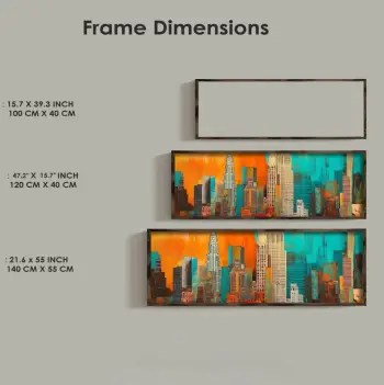 Pikturë dekorative me kornizë, MDF, Wallity, EMR038, shumëngjyrëshe, 40x120x3.5cm