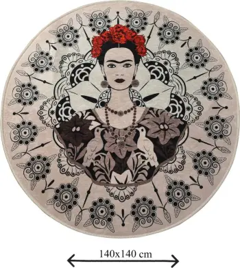 Tapet banjoje i rrumbullakët Frida, shumëngjyrësh, 140cm