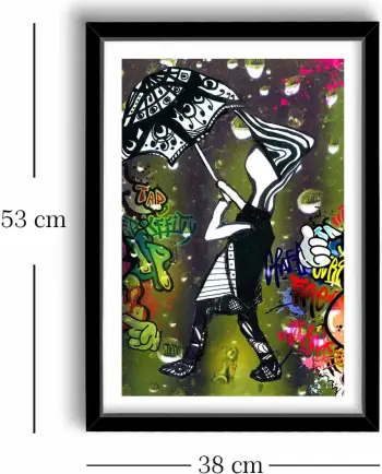Pikturë dekorative me kornizë MDF, shumëngjyrëshe, 3550POP-001, 38x53cm