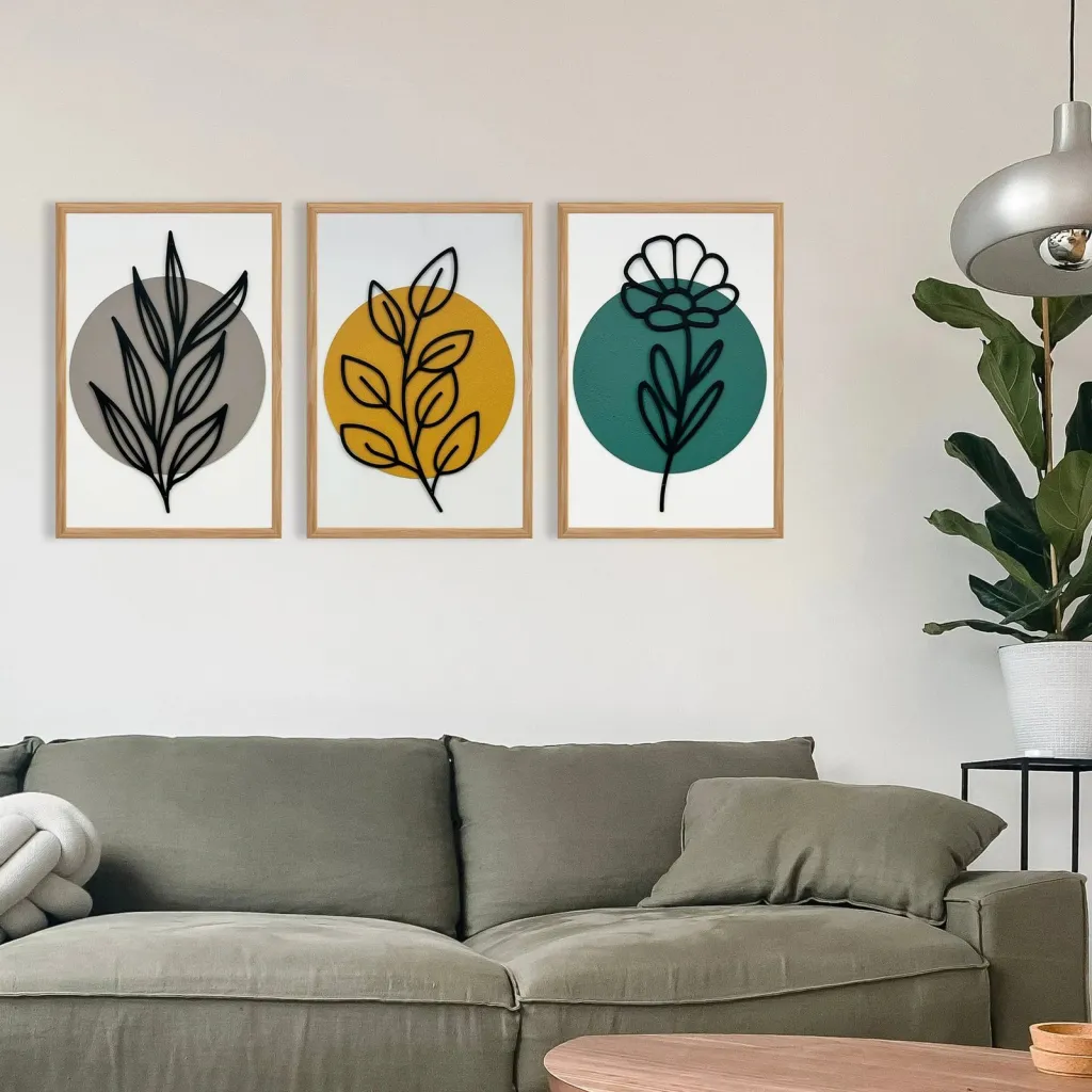 Pikturë dekorative me kornizë MDF (3 copë), Wallity, UKZM018 - 2