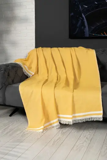 Mbulesë divani L'essentiel, Alinda, ngjyrë mustard, 170x300cm