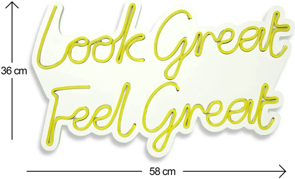 Dekor dritash LED plastike, ngjyrë e verdhë, Look Great Feel Great, 36x58x2 cm - 7