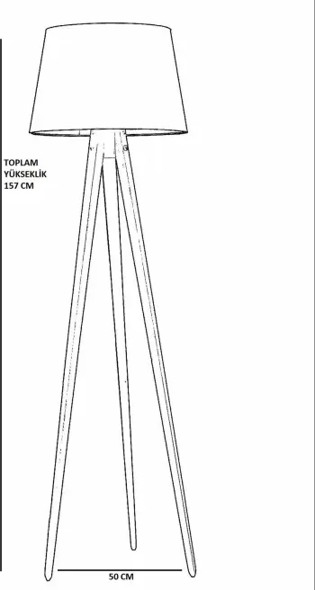 Llambë dyshemeje Opviq, tripod, e zezë, abazhuri i zi