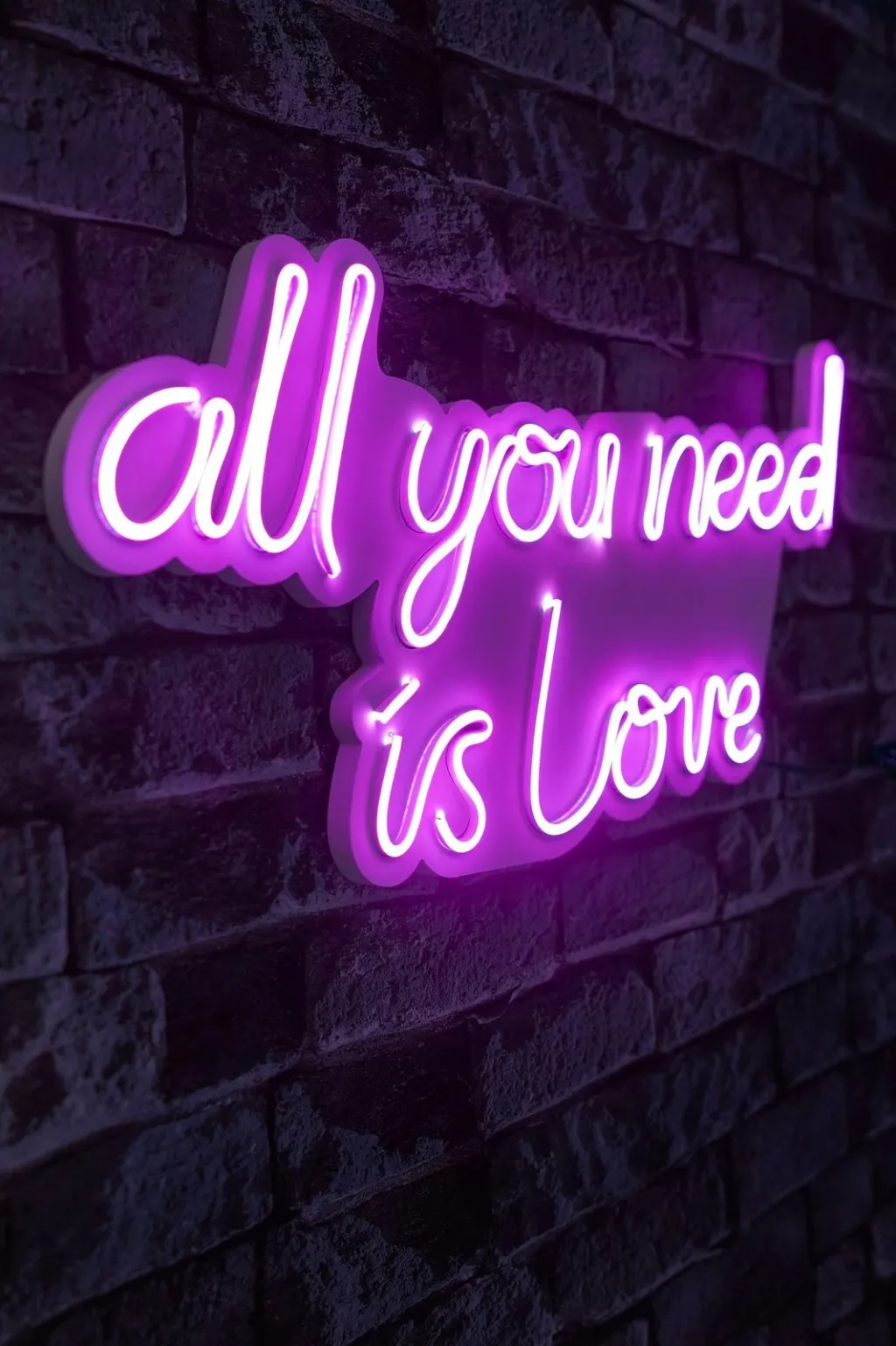 Dekor dritash LED plastike, 'all you need is love', ngjyrë rozë - 3