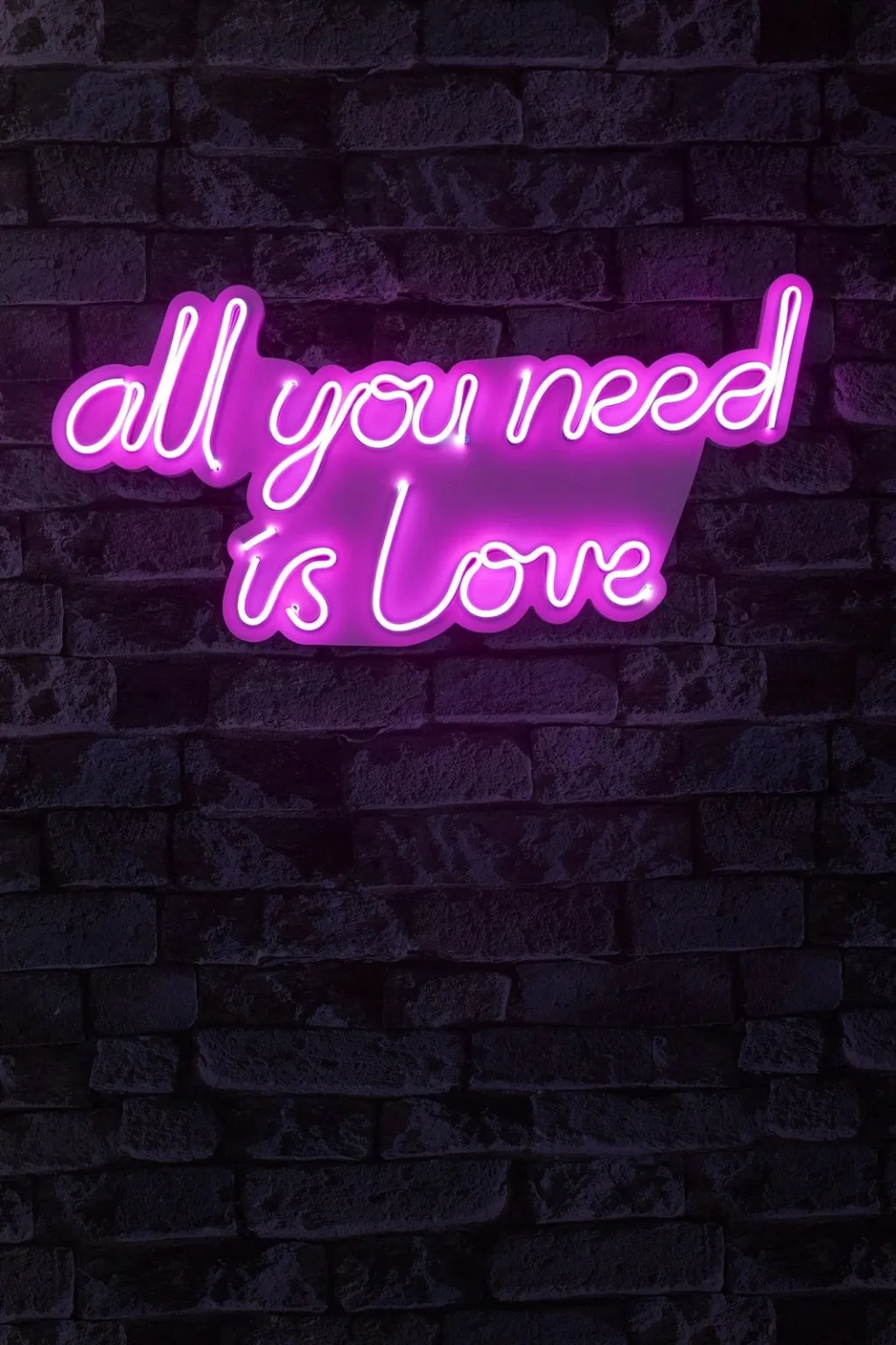 Dekor dritash LED plastike, 'all you need is love', ngjyrë rozë - 4
