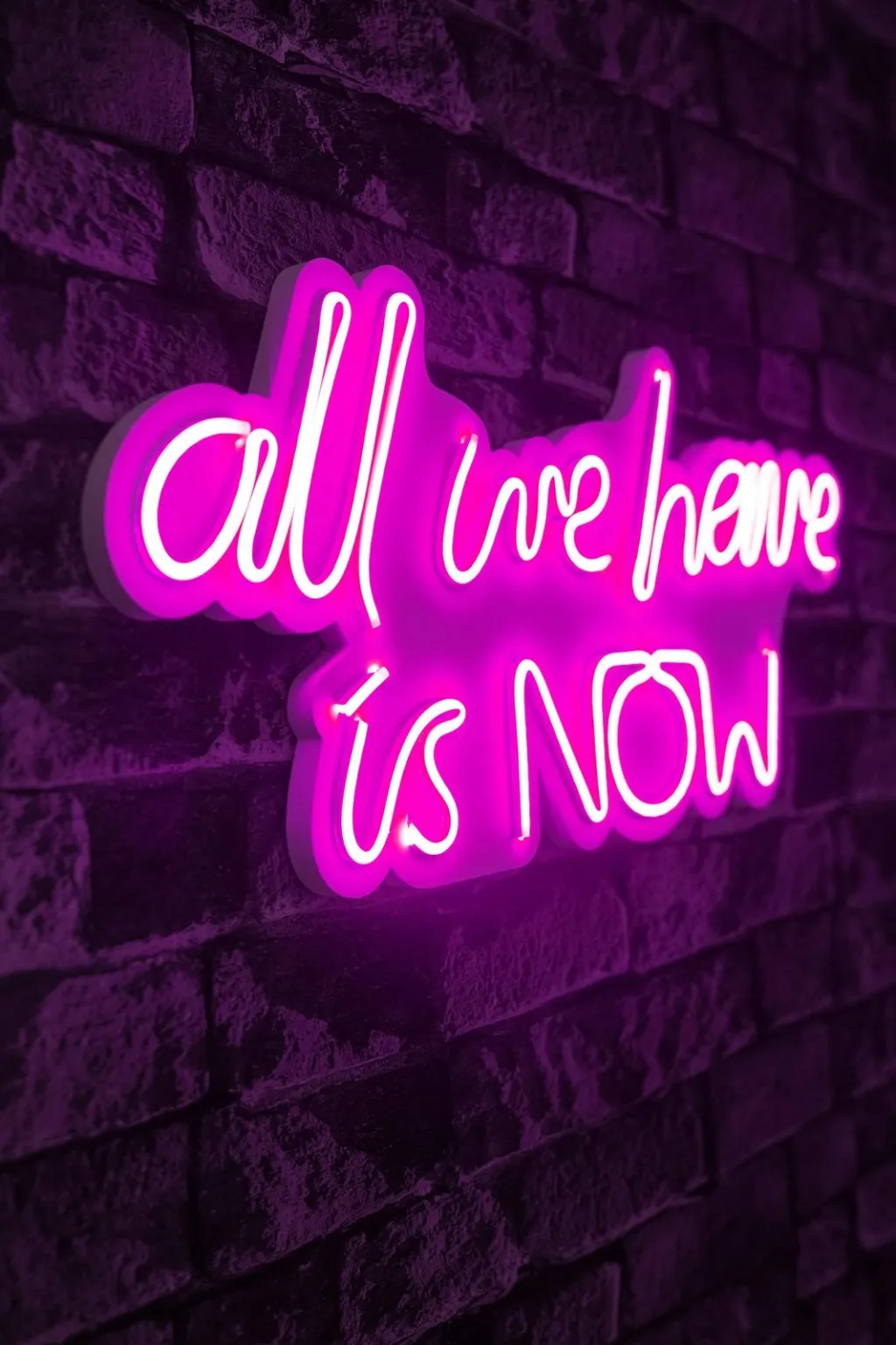 Dritë dekorative LED plastike, 'all we have is NOW', ngjyrë rozë - 3