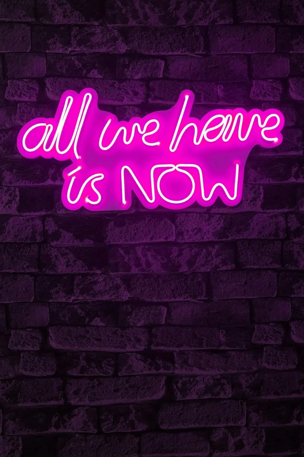 Dritë dekorative LED plastike, 'all we have is NOW', ngjyrë rozë - 4