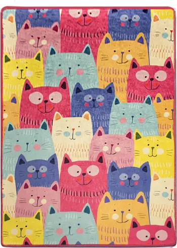 Qilim shumëngjyrësh për fëmijë, 120x180cm, Conceptum Hypnose, Cats Multi Djt