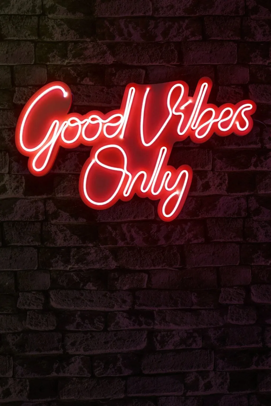 Dritë dekorative LED plastike, Good Vibes Only, e kuqe - 4