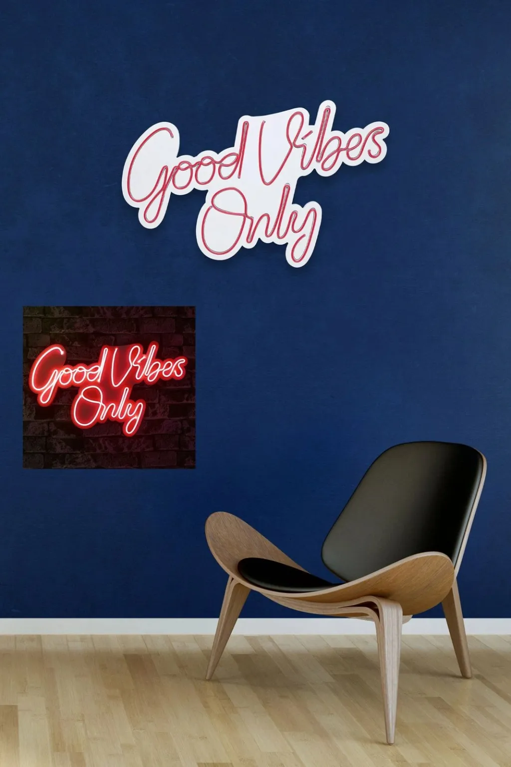 Dritë dekorative LED plastike, Good Vibes Only, e kuqe - 5