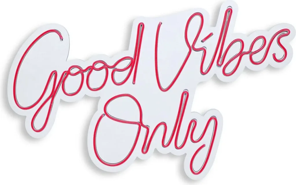 Dritë dekorative LED plastike, Good Vibes Only, e kuqe - 6