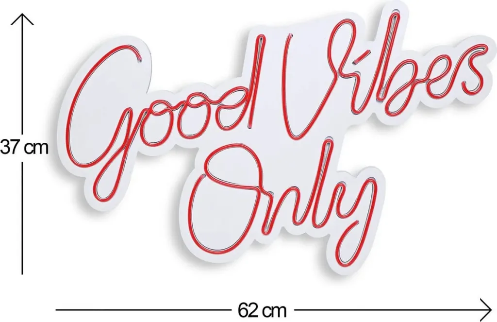 Dritë dekorative LED plastike, Good Vibes Only, e kuqe - 7