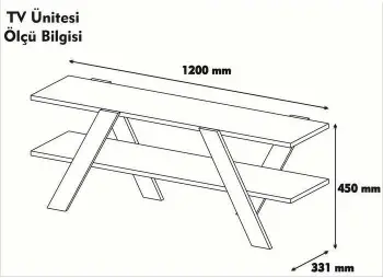 Komodë TV Hanah Home, Basic - 146, e bardhë dhe arre, 120x45x33.1cm
