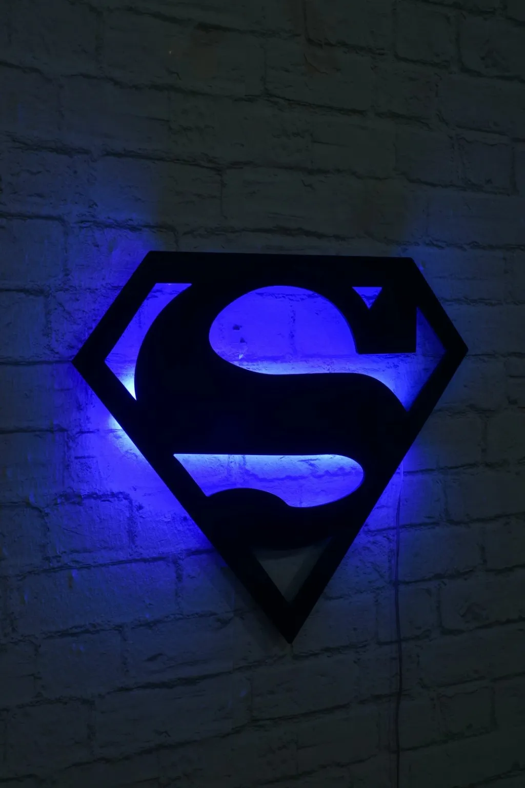Dritë dekorative LED, logo Superman, ngjyrë kaltër - 2