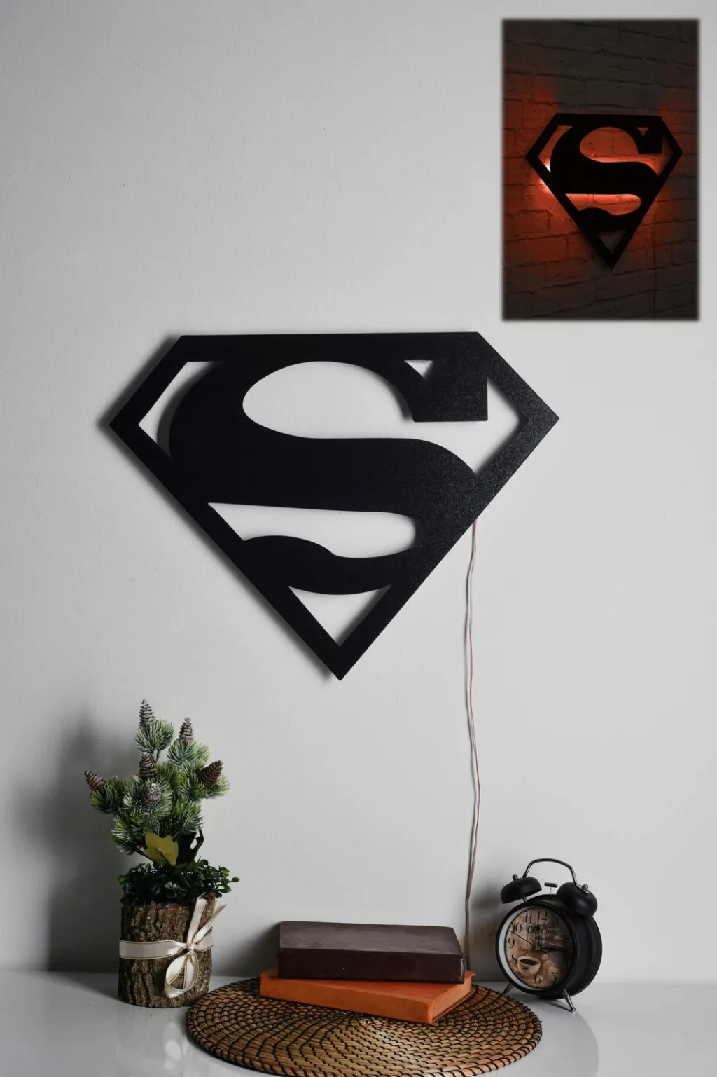 Dritë dekorative LED Wallity, Superman, e kuqe - 1