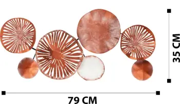 Aksesor dekorativ metalik për mur, Wallity Astrid, CH102-4, shumëngjyrësh, 79x35cm