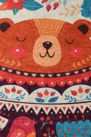 Qilim i rrumbullakët, dizajn ari, shumëngjyrësh, 200cm, Conceptum Hypnose Sweet Bear