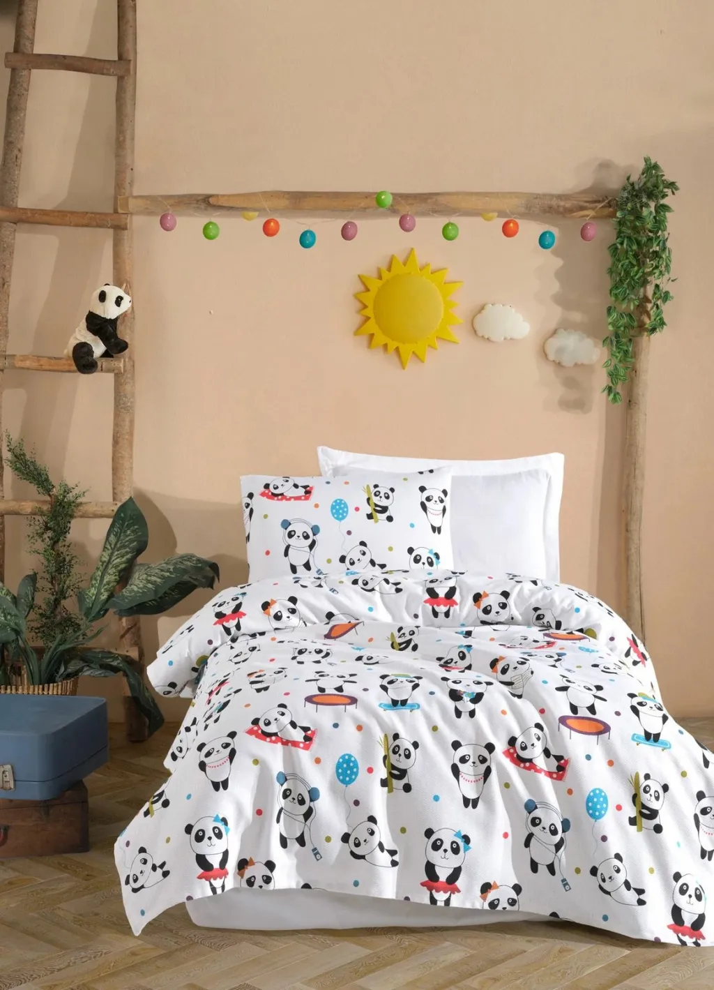 Set piké teke L'essentiel, LovePandas, e bardhë - 1