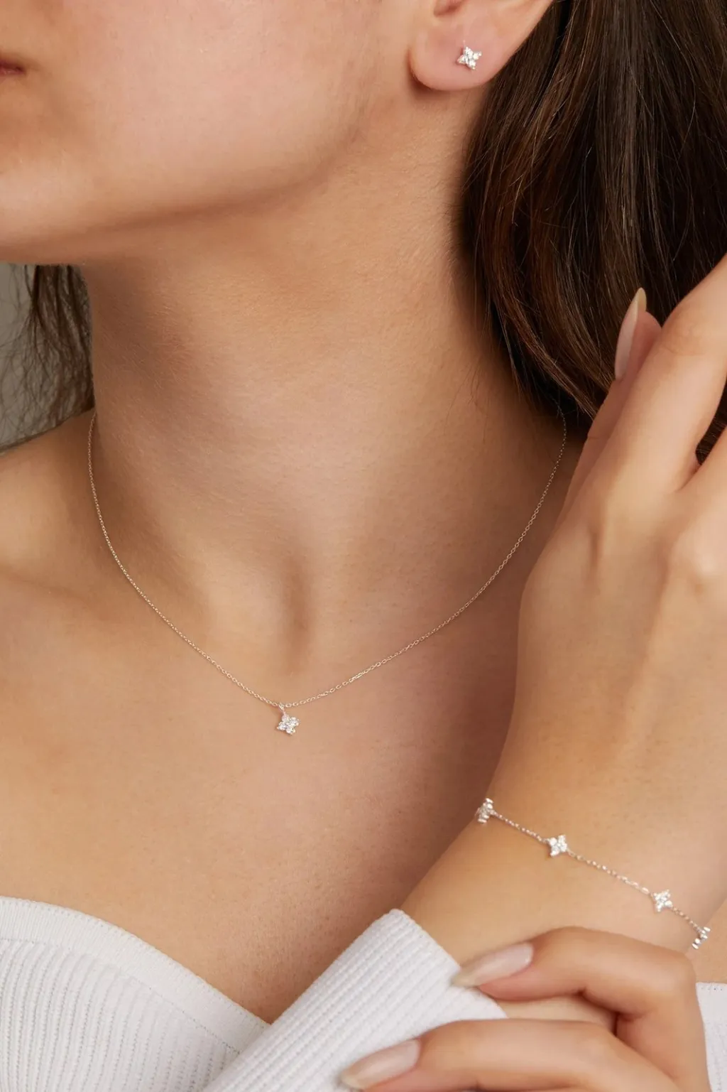 Set byzylyk e vathë argjendi Elika Silver, ELKSLVR7728G - 2