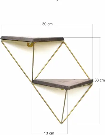 Raft Dekorativ Druri për Mur Wr075, arrë, artë