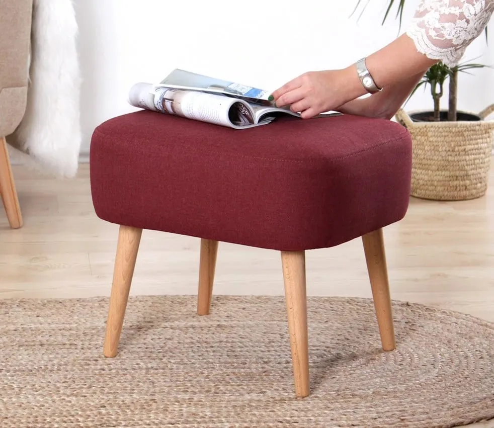 Puf Atelier del Sofa, liri, ngjyrë e kuqe e thellë - 3
