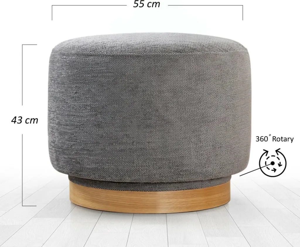 Puf Atelier del Sofa, rrotullues, ngjyrë gri - 1