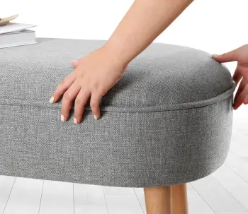 Puf Atelier del Sofa, liri 100%, ngjyrë gri, Lednok