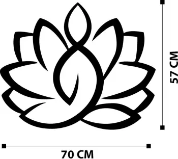 Aksesor dekorativ metalik për mur, lotus i ndryshkur, Wallity