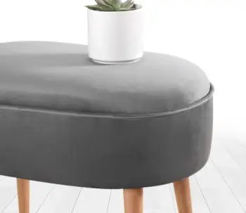 Puf Atelier del Sofa, ngjyrë gri e errët, kadife