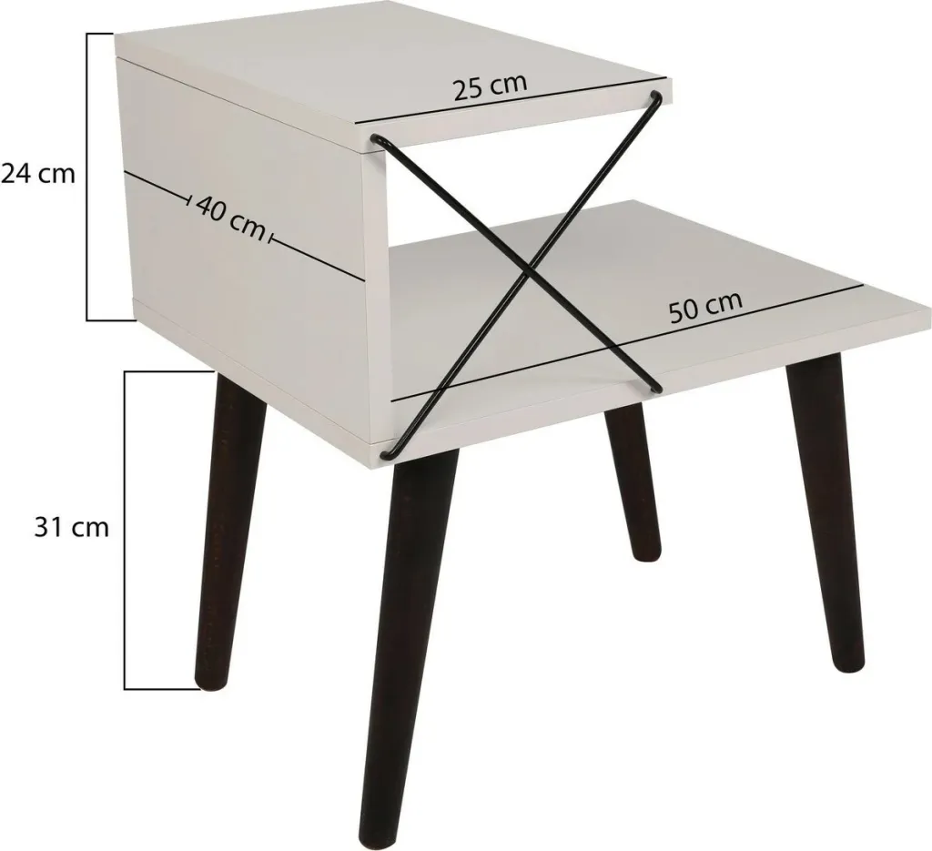 Komodin Hanah Home Cross, ngjyrë e zezë dhe travertin - 1
